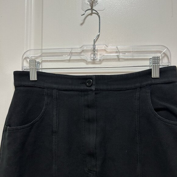 Chanel Vintage Linen Blend Wool Button Front Pencil Skirt Buttons Pocket Small - Picture 4 of 16